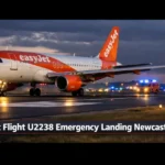 easyjet flight u2238 emergency landing newcastle