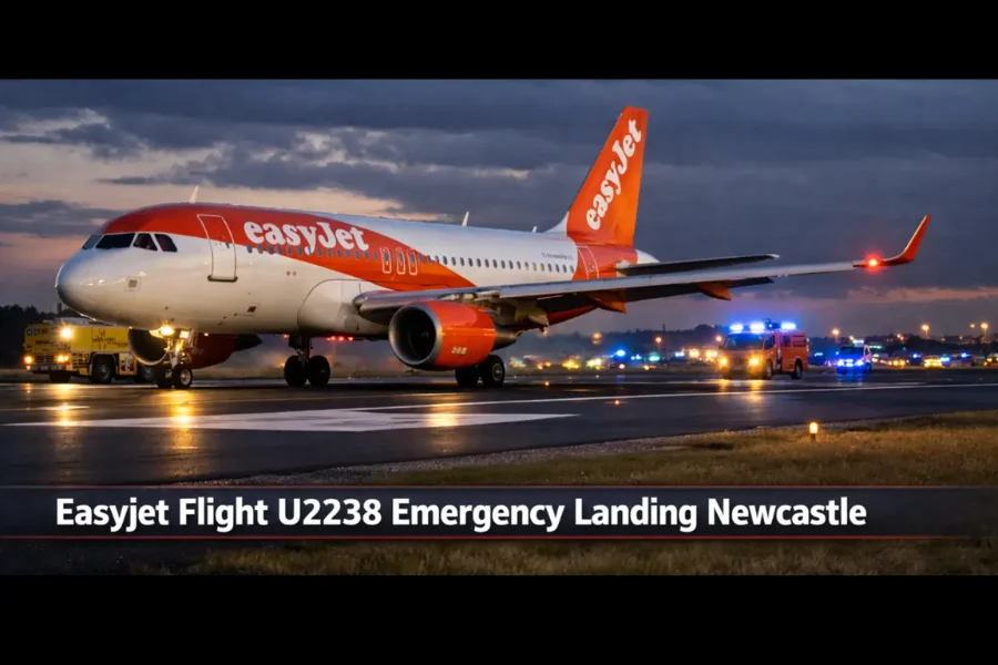 easyjet flight u2238 emergency landing newcastle