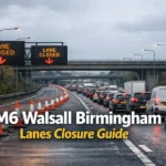 m6 walsall birmingham lanes closure